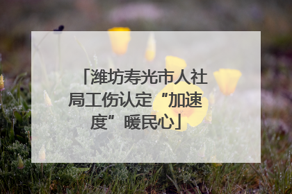 潍坊寿光市人社局工伤认定“加速度”暖民心