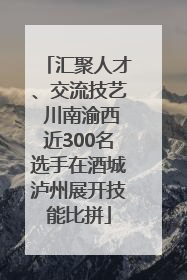 汇聚人才、交流技艺 川南渝西近300名选手在酒城泸州展开技能比拼