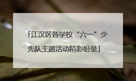 江汉区各学校“六一”少先队主题活动精彩纷呈