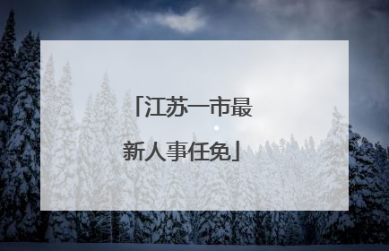 江苏一市最新人事任免