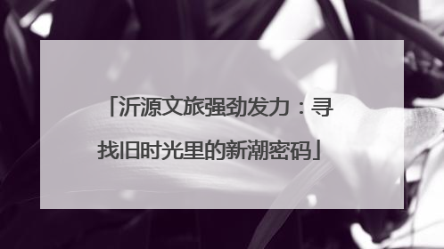 沂源文旅强劲发力：寻找旧时光里的新潮密码