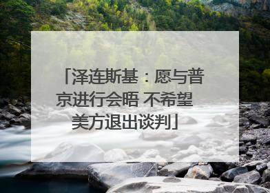 泽连斯基：愿与普京进行会晤 不希望美方退出谈判