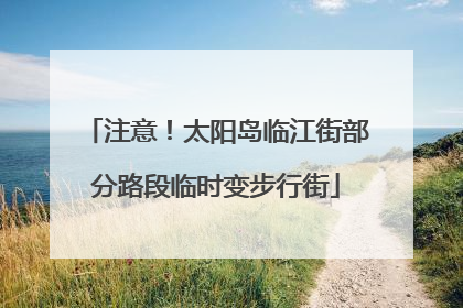 注意！太阳岛临江街部分路段临时变步行街