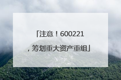 注意！600221，筹划重大资产重组