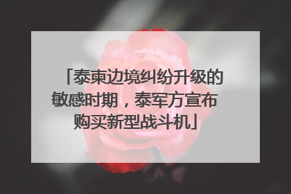 泰柬边境纠纷升级的敏感时期，泰军方宣布购买新型战斗机