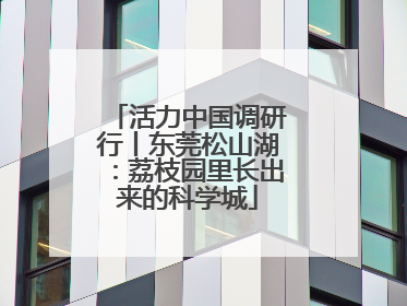 活力中国调研行丨东莞松山湖：荔枝园里长出来的科学城