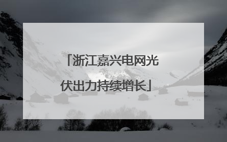浙江嘉兴电网光伏出力持续增长