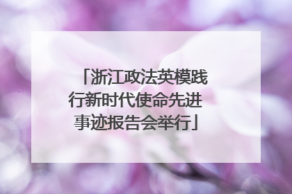 浙江政法英模践行新时代使命先进事迹报告会举行