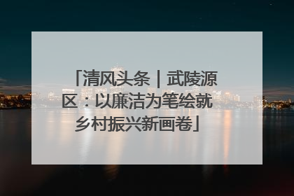 清风头条｜武陵源区：以廉洁为笔绘就乡村振兴新画卷