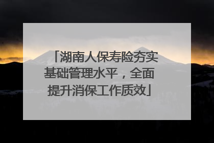 湖南人保寿险夯实基础管理水平，全面提升消保工作质效