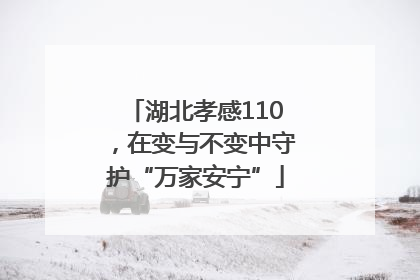 湖北孝感110，在变与不变中守护“万家安宁”