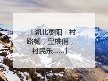 湖北枣阳：村路畅，皇桃俏，村民乐……