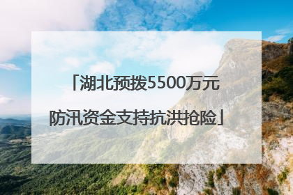 湖北预拨5500万元防汛资金支持抗洪抢险