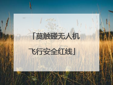莫触碰无人机飞行安全红线