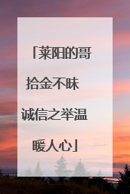 莱阳的哥拾金不昧 诚信之举温暖人心