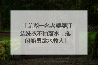 芜湖一名老婆婆江边洗衣不慎落水，拖船船员跳水救人