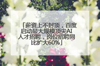 薪资上不封顶，百度启动最大规模顶尖AI人才招聘，岗位招聘同比扩大60%