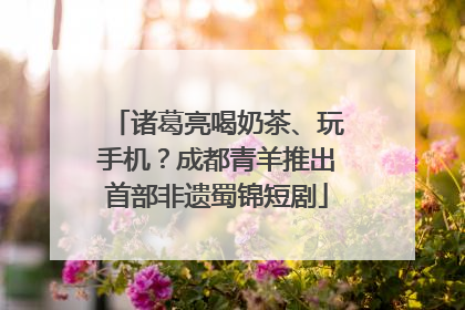 诸葛亮喝奶茶、玩手机？成都青羊推出首部非遗蜀锦短剧