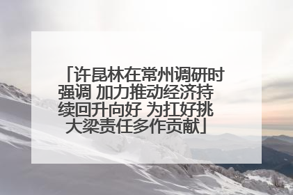 许昆林在常州调研时强调 加力推动经济持续回升向好 为扛好挑大梁责任多作贡献