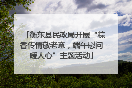 衡东县民政局开展“粽香传情敬老意，端午慰问暖人心”主题活动