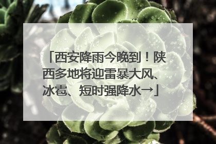 西安降雨今晚到！陕西多地将迎雷暴大风、冰雹、短时强降水→