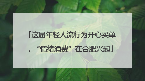 这届年轻人流行为开心买单，“情绪消费”在合肥兴起