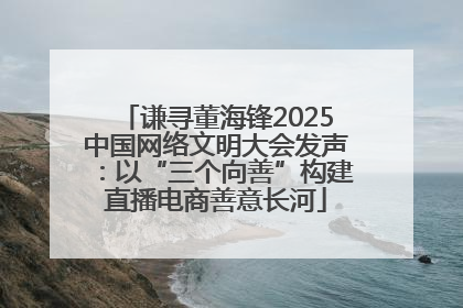 谦寻董海锋2025中国网络文明大会发声：以“三个向善”构建直播电商善意长河