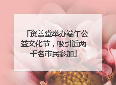 资善堂举办端午公益文化节，吸引近两千名市民参加
