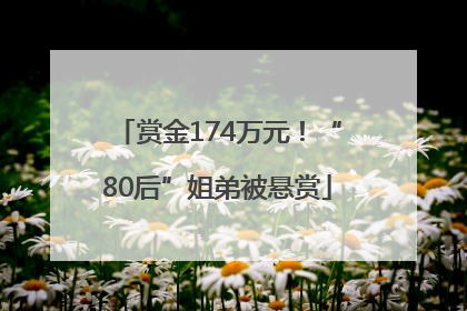 赏金174万元！“80后”姐弟被悬赏