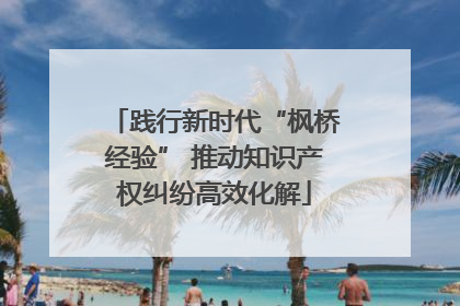 践行新时代“枫桥经验” 推动知识产权纠纷高效化解