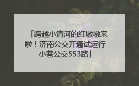 跨越小清河的红墩墩来啦！济南公交开通试运行小巷公交553路