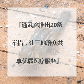 通武廊推出20条举措，让三地群众共享优质医疗服务