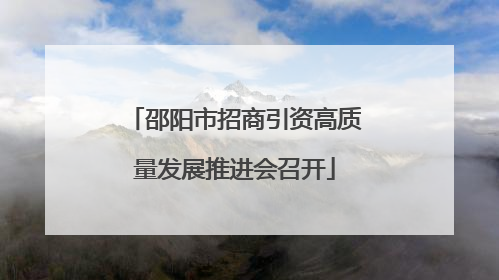 邵阳市招商引资高质量发展推进会召开