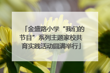 金盛路小学“我们的节目”系列主题家校共育实践活动圆满举行