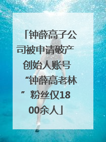 钟薛高子公司被申请破产 创始人账号“钟薛高老林”粉丝仅1800余人