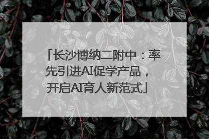 长沙博纳二附中：率先引进AI促学产品，开启AI育人新范式