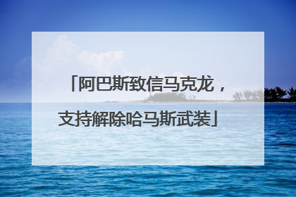 阿巴斯致信马克龙，支持解除哈马斯武装