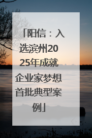 阳信：入选滨州2025年成就企业家梦想首批典型案例