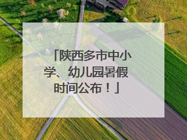 陕西多市中小学、幼儿园暑假时间公布！