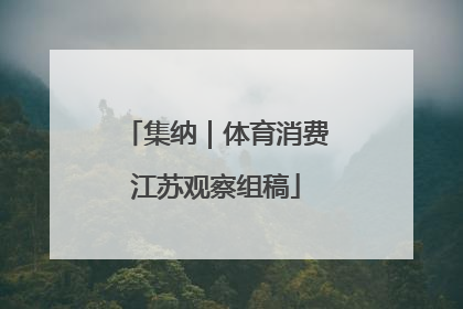 集纳｜体育消费江苏观察组稿