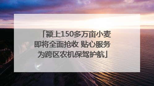 颍上150多万亩小麦即将全面抢收 贴心服务为跨区农机保驾护航