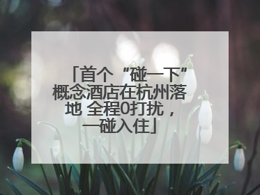 首个“碰一下”概念酒店在杭州落地 全程0打扰，一碰入住