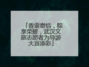 香囊寄情，粽享荣耀，武汉文旅志愿者为导游大赛添彩