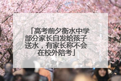 高考前夕衡水中学部分家长自发给孩子送水，有家长称不会在校外陪考