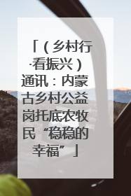 （乡村行·看振兴）通讯：内蒙古乡村公益岗托底农牧民“稳稳的幸福”