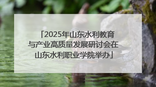 2025年山东水利教育与产业高质量发展研讨会在山东水利职业学院举办