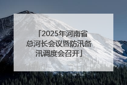 2025年河南省总河长会议暨防汛备汛调度会召开