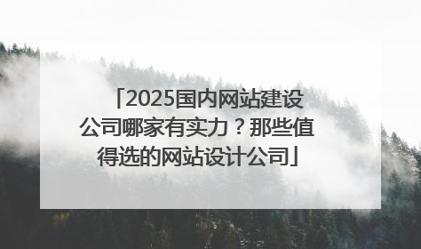 2025国内网站建设公司哪家有实力？那些值得选的网站设计公司