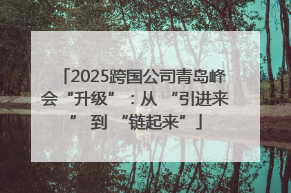 2025跨国公司青岛峰会“升级”：从 “引进来” 到 “链起来”