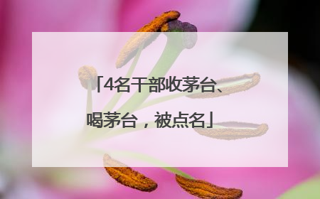 4名干部收茅台、喝茅台，被点名